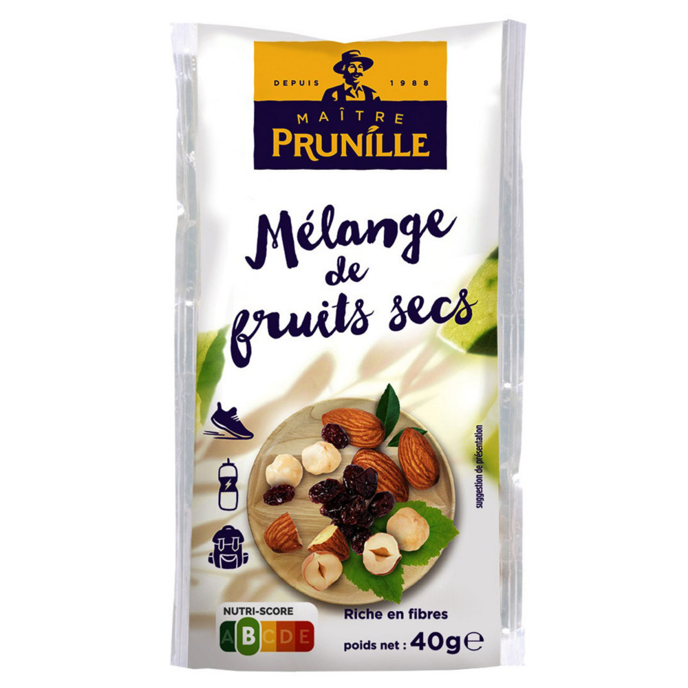 Matre Prunille Sachet mlange de 3 fruits secs - Paquet de 40 g