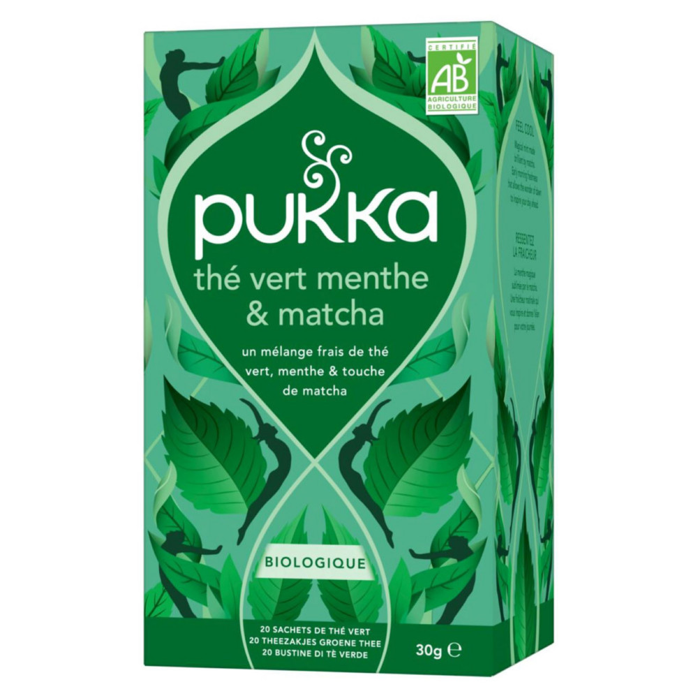 Pukka Th vert Menthe et Matcha - Biologique et quitable - Bote de 20 sachets