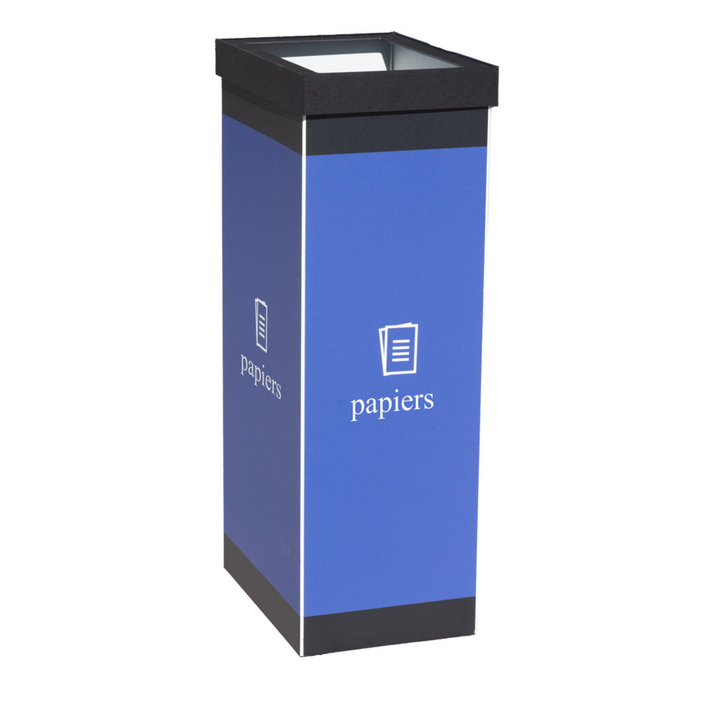 Paperflow Poubelle de tri slectif pour le recyclage du papier - 60L - Bleu corps Noir