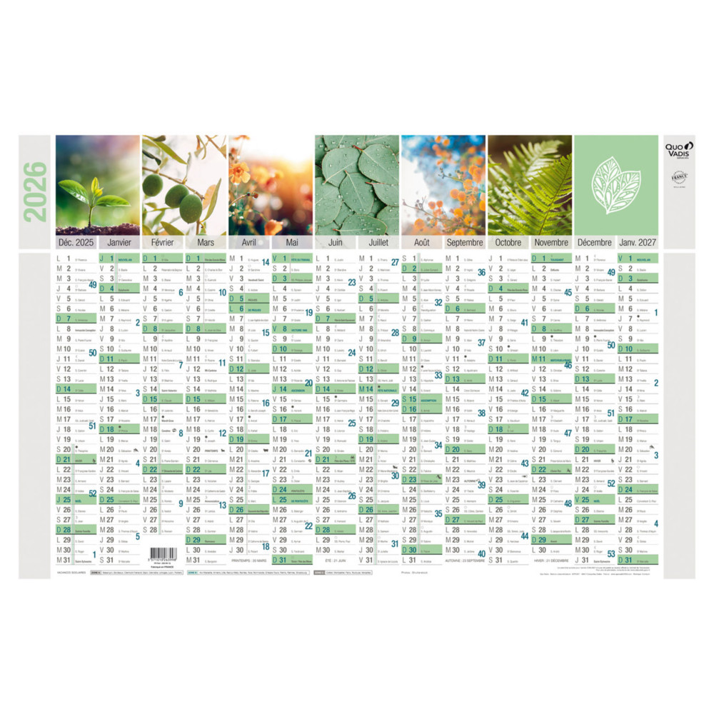 Quo Vadis Calendrier mural annuel Equology - 65 x 43 cm - 2026