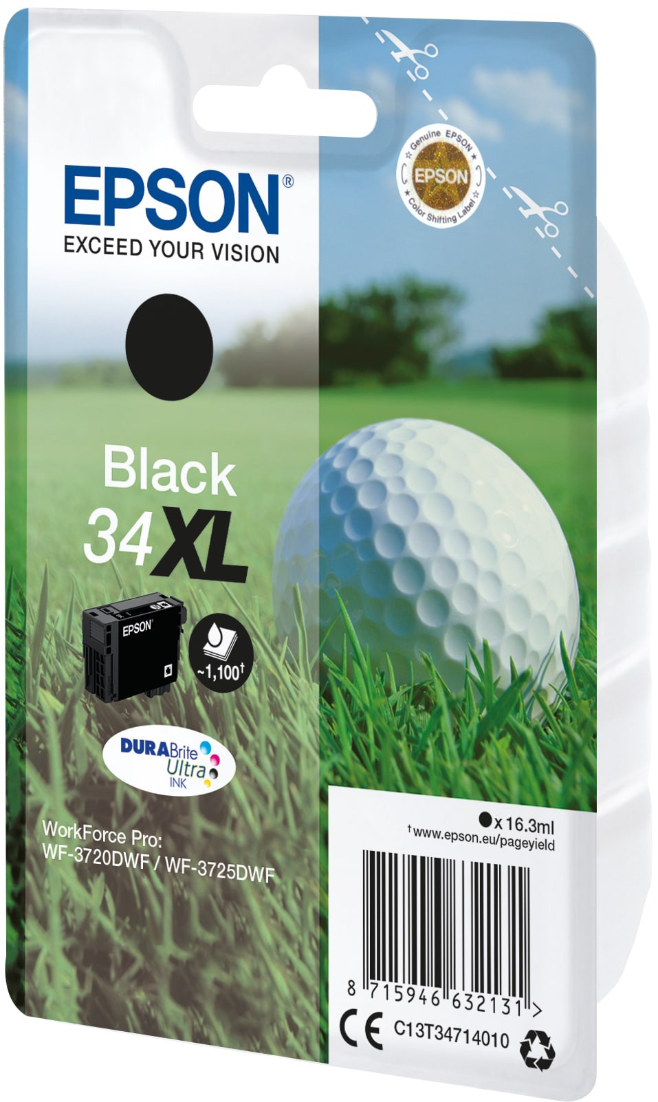 Epson 34 XL ''Golf'' Cartouche d'encre originale grande capacité C13T34714010 - Noir