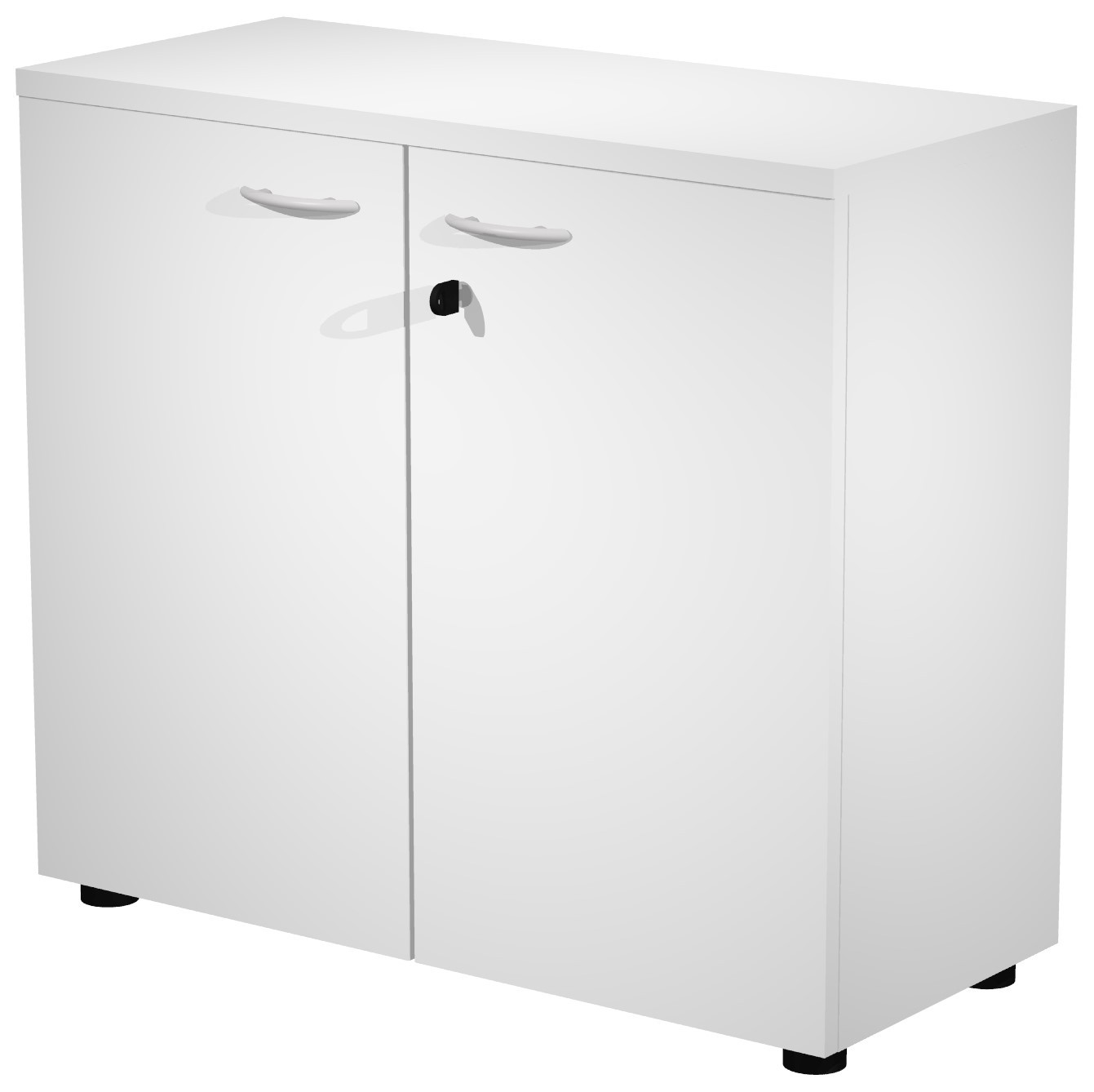 Armoire basse Pronto - L.80 x H.72 cm - 2 portes - Blanc