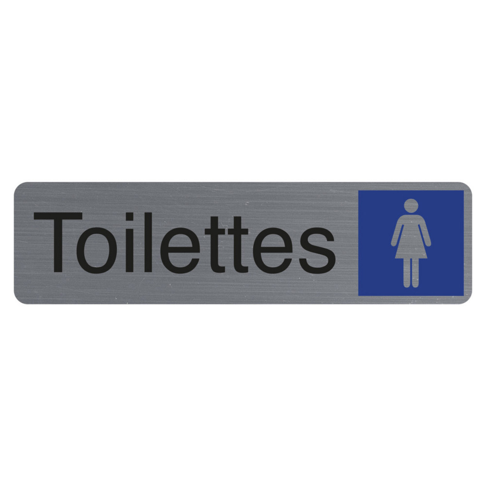 Exacompta Plaque signaltique adhsive Toilettes Dame - Rectangle Gris / Bleu