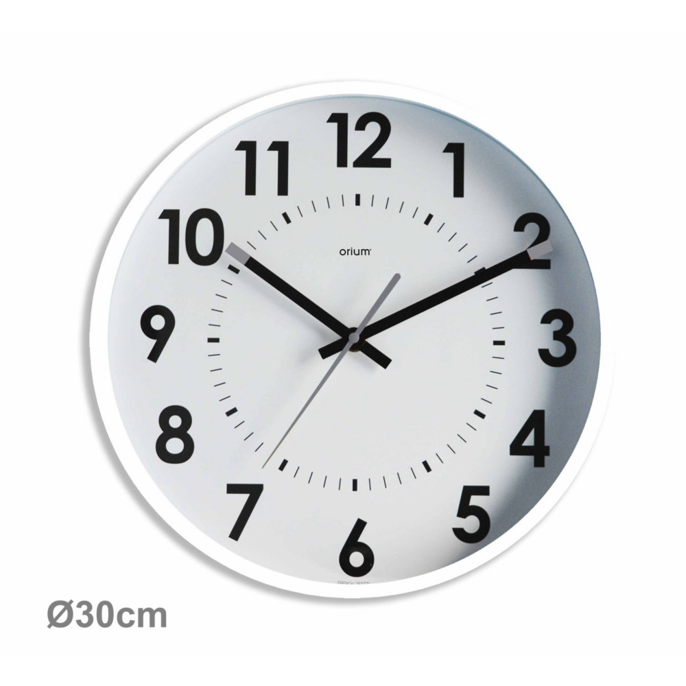 ORIUM Horloge murale silencieuse  quartz, diamtre 30cm - Blanc