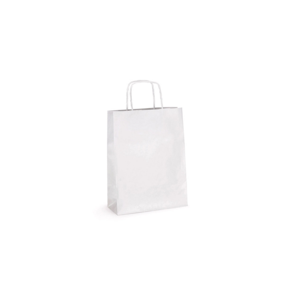 RAJA Sac kraft  poignes torsades l.30 x H.40,2 x soufflet 13 cm - Blanc - Lot de 250