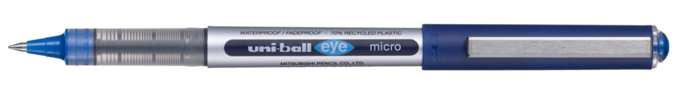 Uni Stylo roller Eye pointe fine - corps en polypropylne argent encre bleue