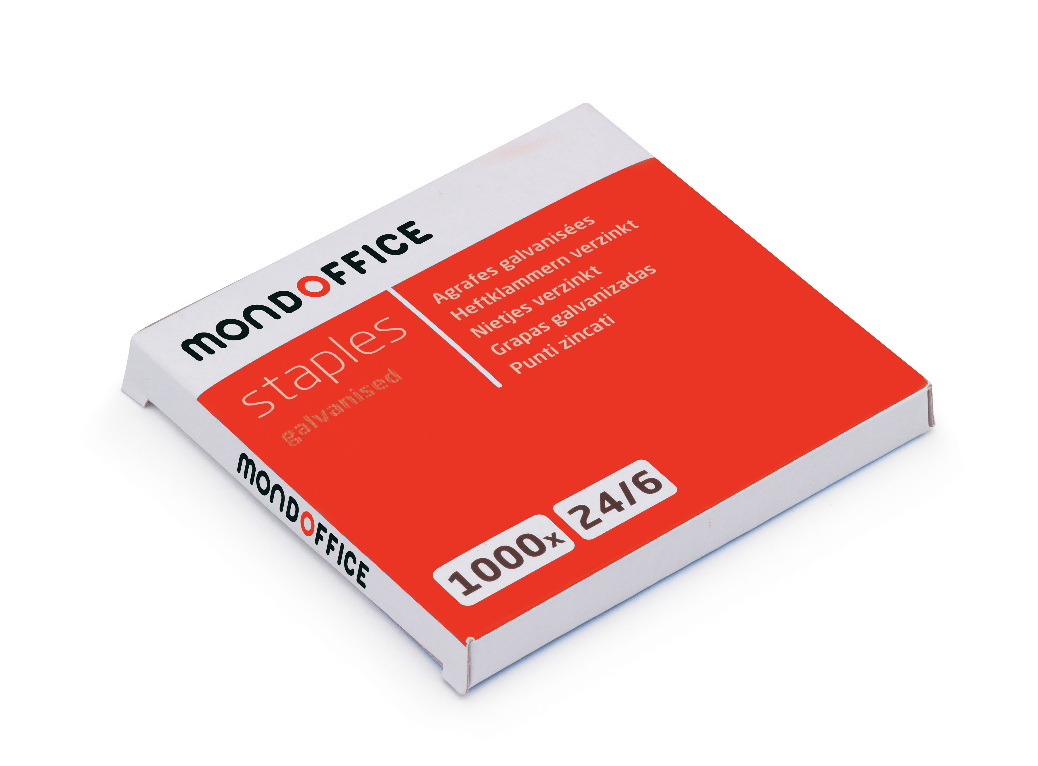 MONDOFFICE+Agrafes+24/6+en+acier+galvanise+-+Capacite+20+feuilles+-+Boite+de+1000