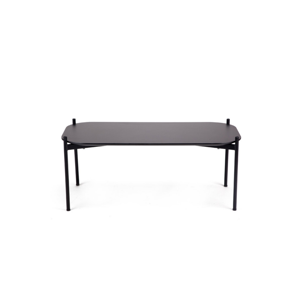 Table basse Meet 100 x 50 cm - Noir pieds acier Noir
