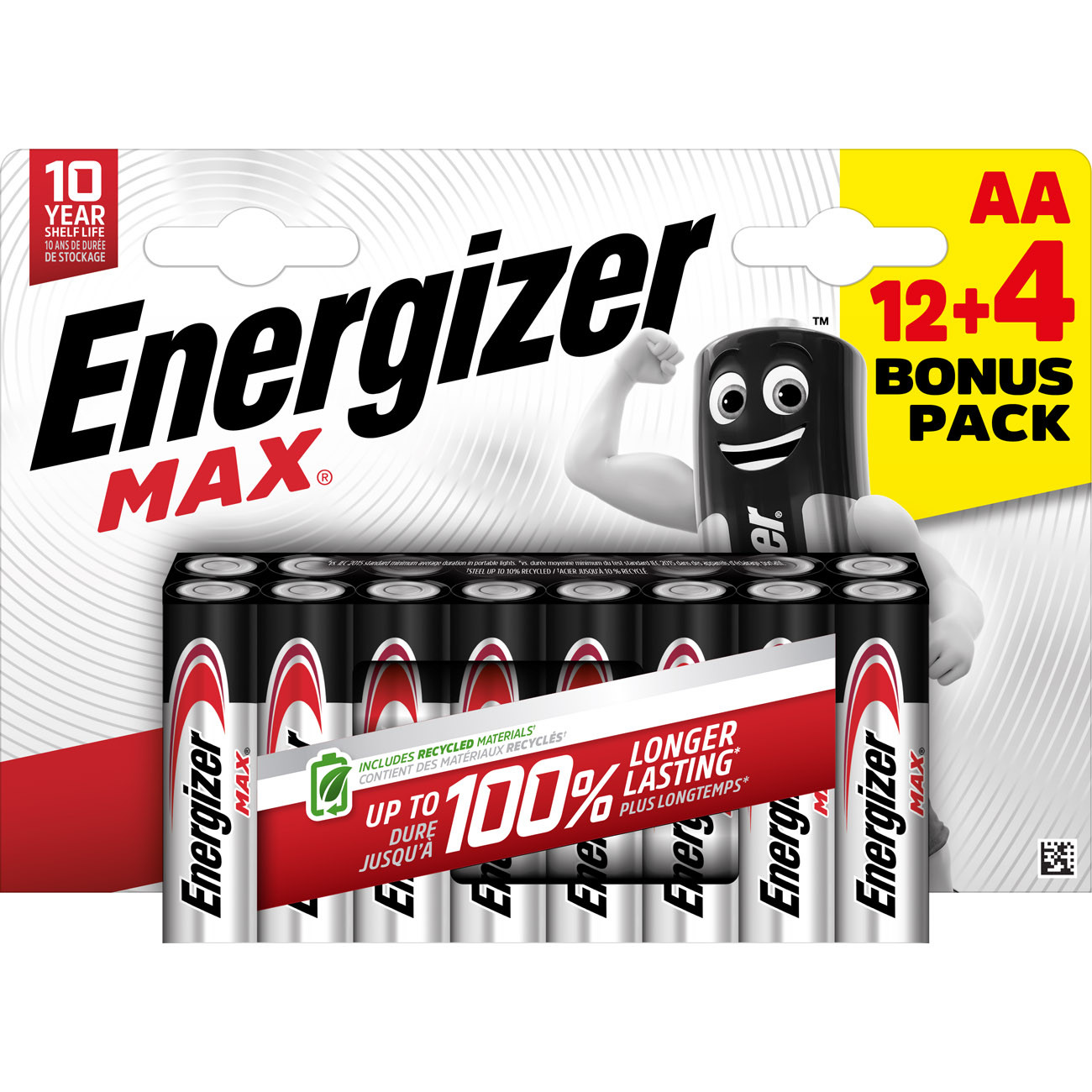 Energizer Pile alcaline AA / LR6 Max - Pack Promo 12 + 4 GRATUITES