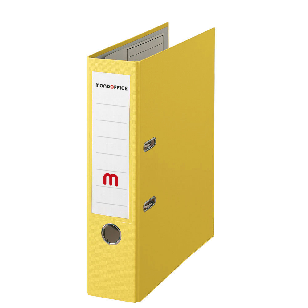 MONDOFFICE Classeur à levier A4 Premium Polypropylène - Dos 8 cm - Jaune