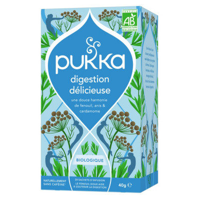 pukka Thé Digestion délicieuse anis fenouil cardamome - Biologique et équitable - Boîte de 20 sachets