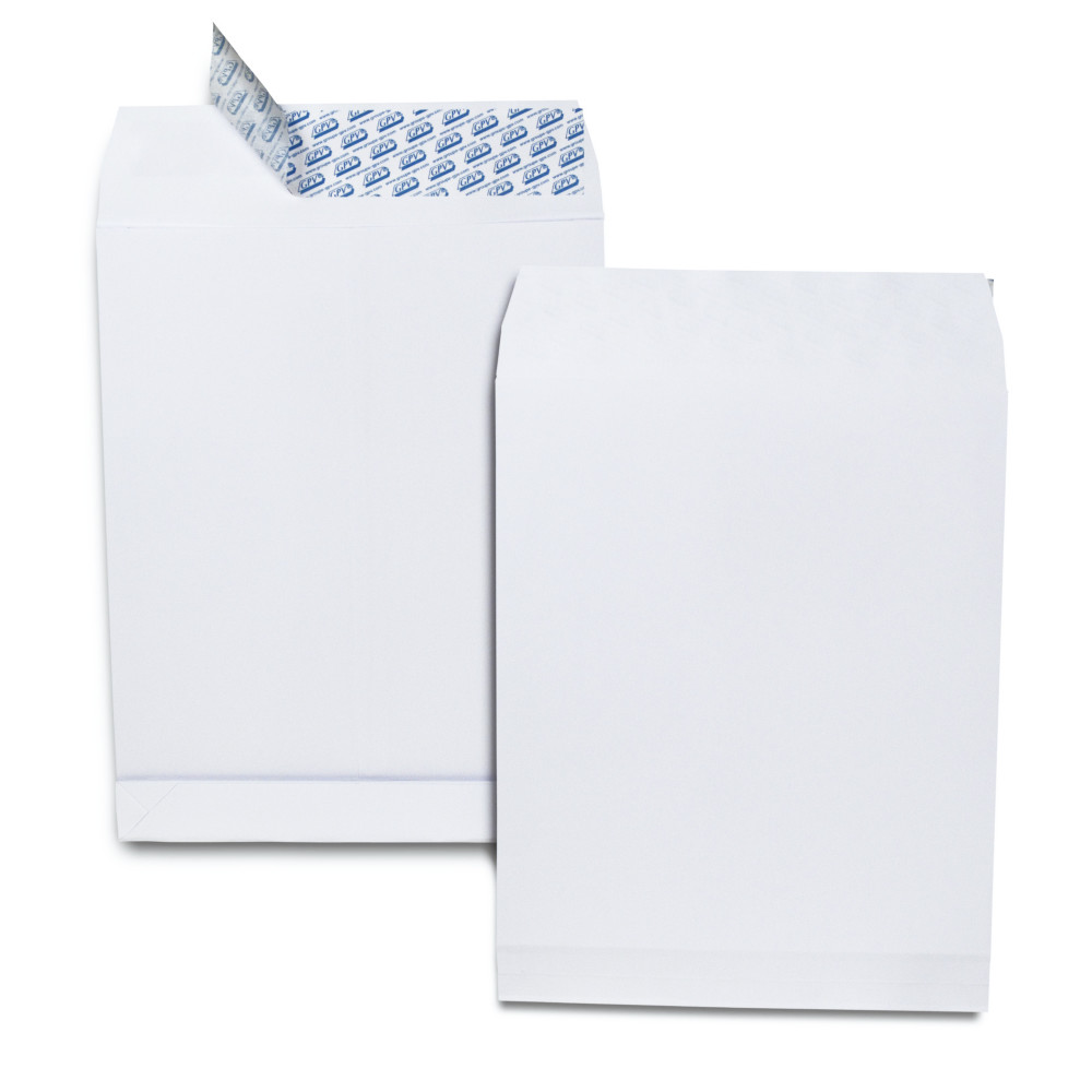 Pochette Kraft blanche 260 x 330 mm 120g sans fentre - soufflet 3 cm - autocollante bande protectrice - Lot de 50