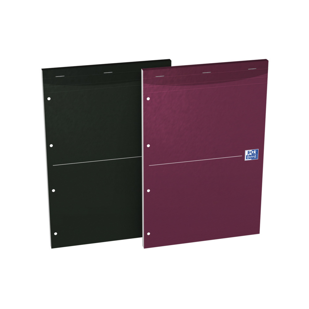 Oxford Bloc notes agraf Office Essentials 21 x 31,5 cm - 80g - Perfor 4 trous - Grands carreaux Sys - 320 pages