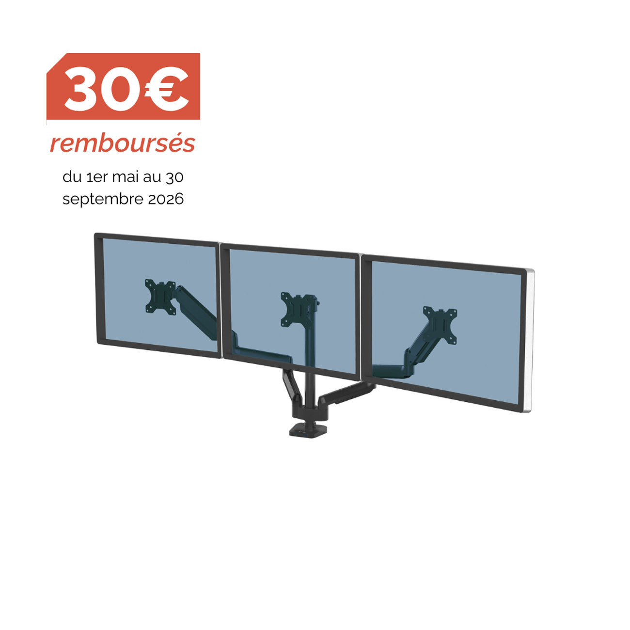 Fellowes Bras support écran triple articulé Platinum Series