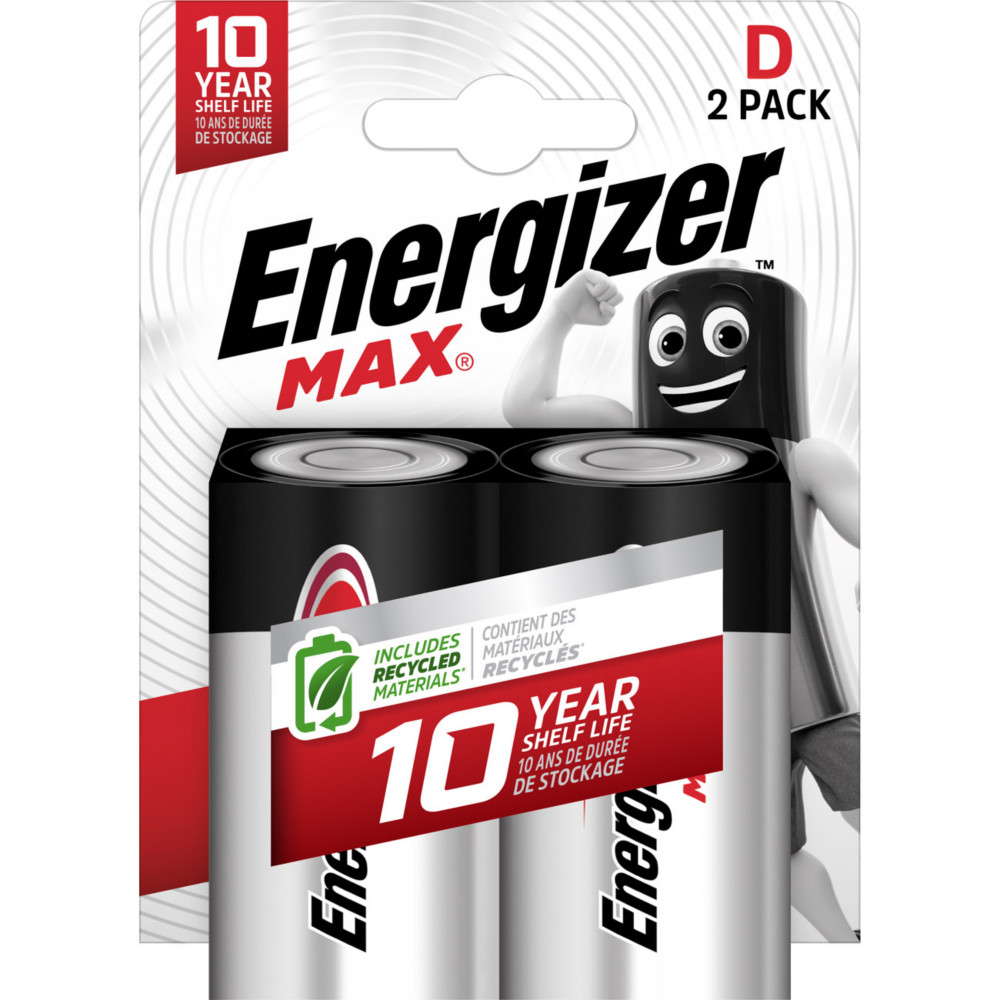 Energizer Pile alcaline D / LR20 Max - Lot de 2