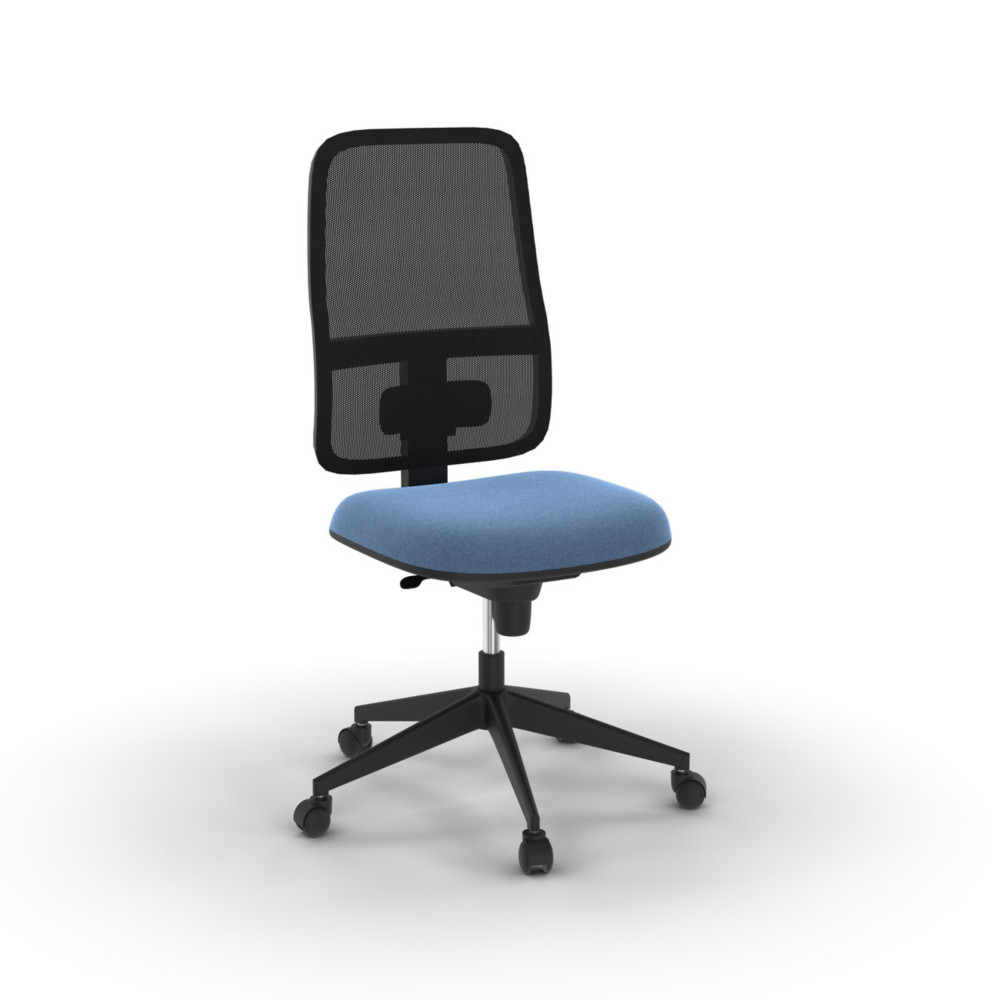 Fauteuil Terence sans accoudoir  dossier maille / assise tissu bleu