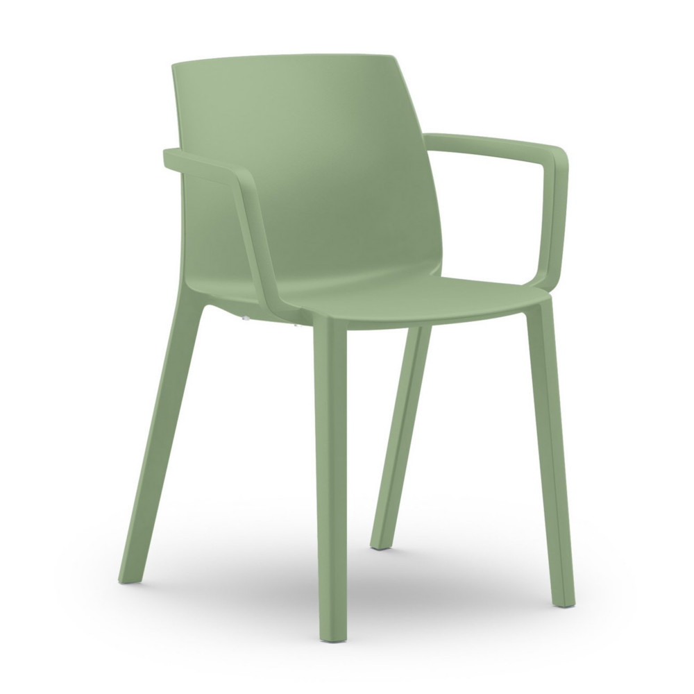 Chaise dextrieur Olga avec accoudoirs en polypropylne  Vert