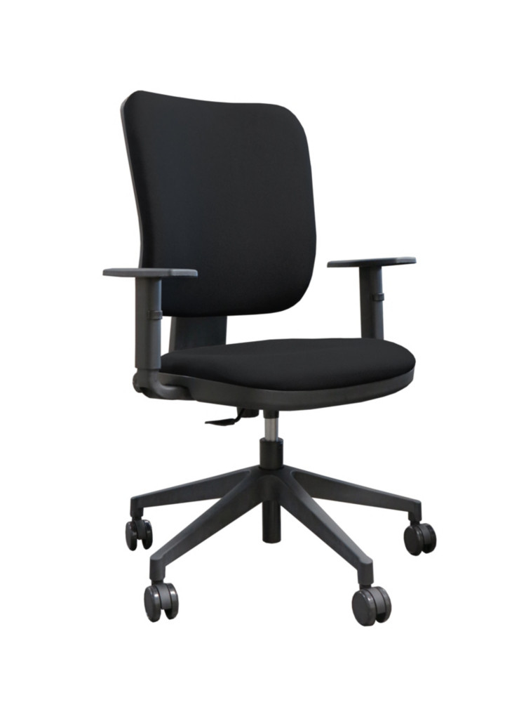 Sige de bureau EROS Tissu Noir Hauteur rglable - Accoudoirs Dossier Roulettes