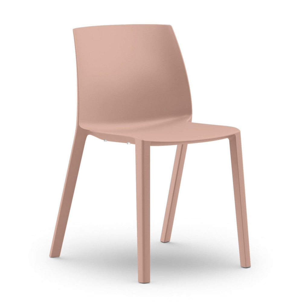 Chaise dextrieur Olga sans accoudoirs en polypropylne  Rose poudr