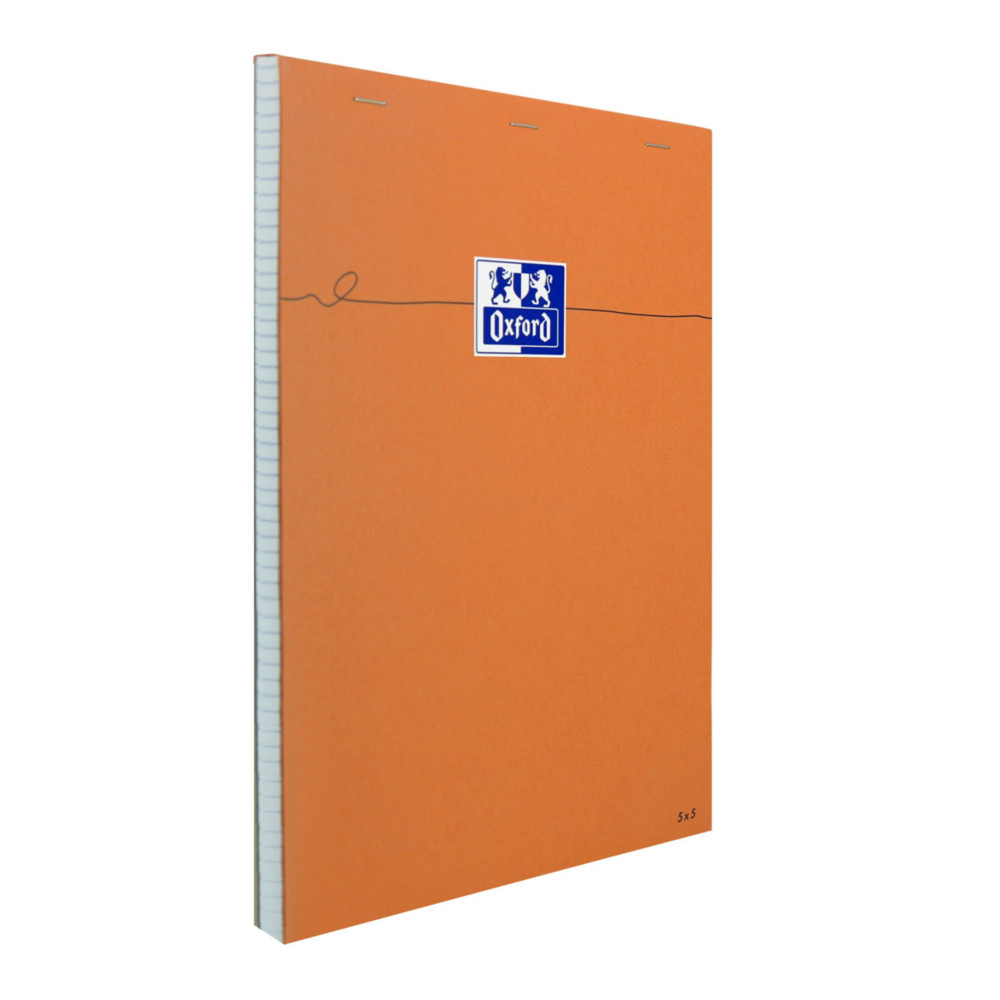 Oxford Bloc notes orange agraf A4 21 x 29,7 cm - 80g - Petits carreaux 5x5 - 160 pages