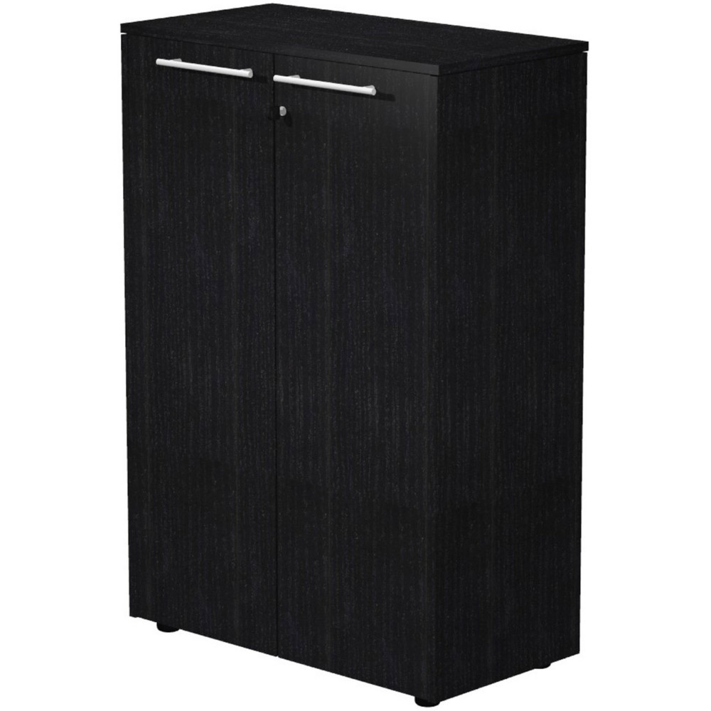 Meuble mi-haut Flore - L.83 x H.119 cm - 2 portes - Frne noir