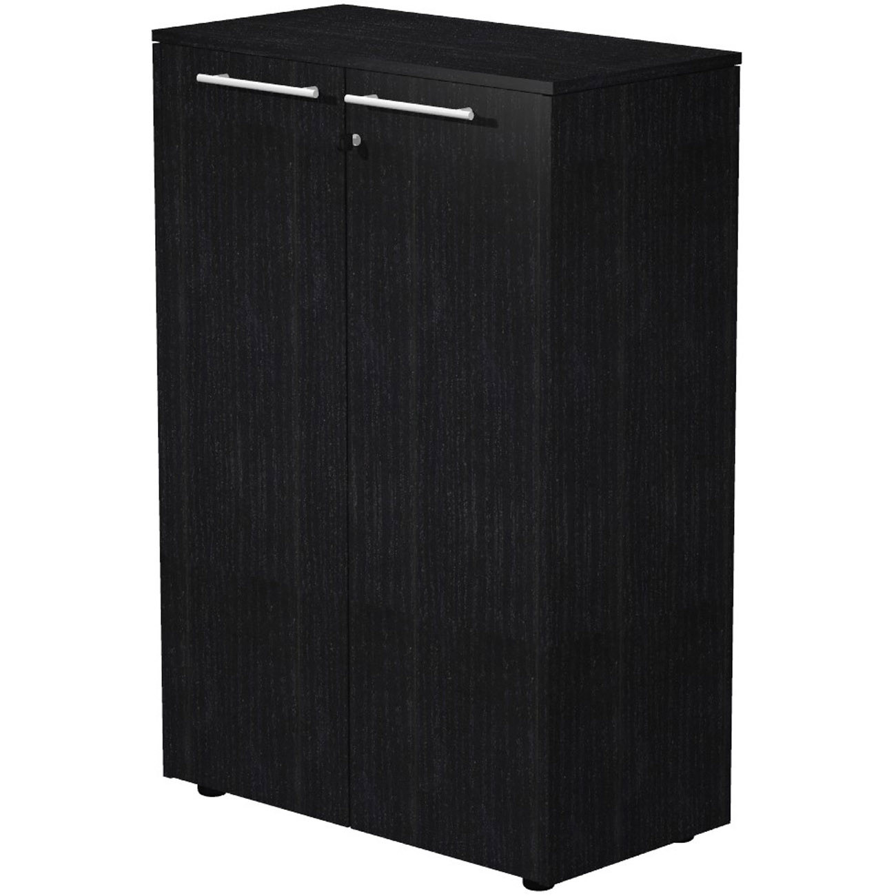 Meuble mi-haut Flore - L.83 x H.119 cm - 2 portes - Frêne noir