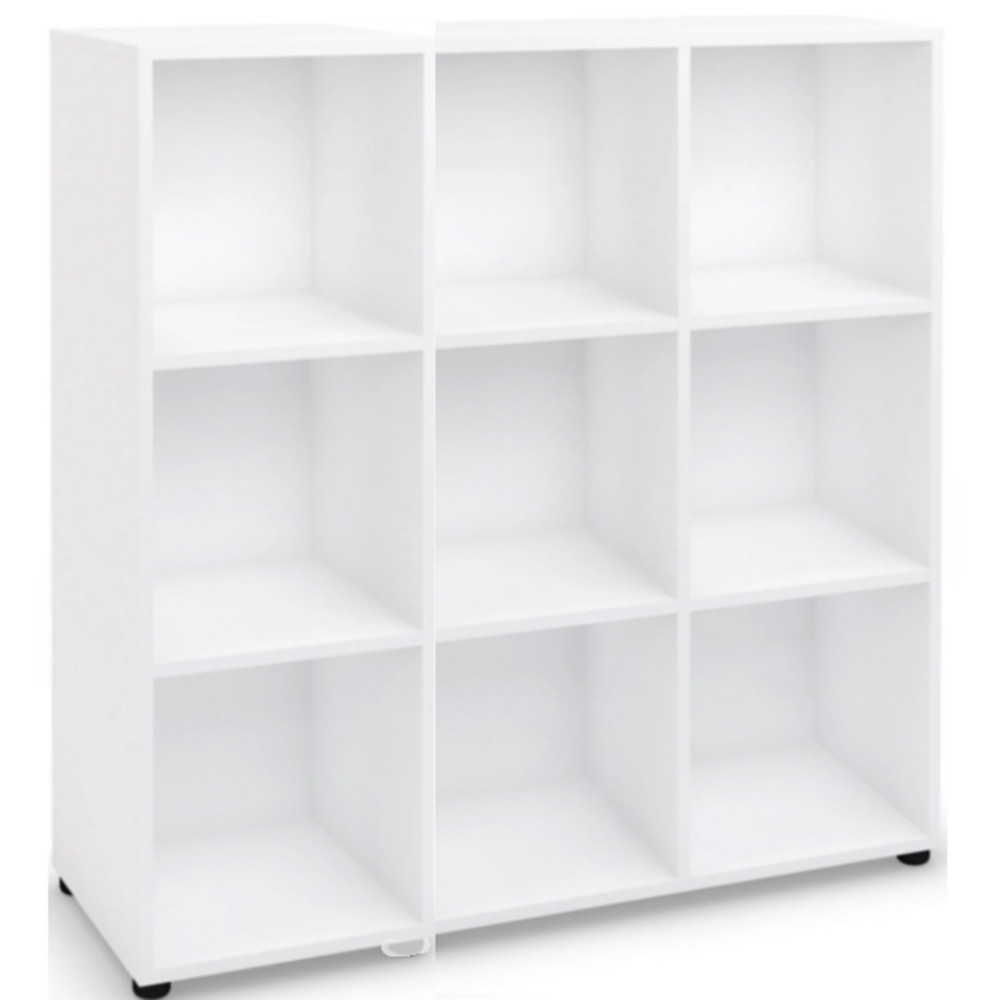 Meuble 9 cases - Casier de bureau individuel FlexOffice - H.121 x L.119 x P.40 cm. - Blanc