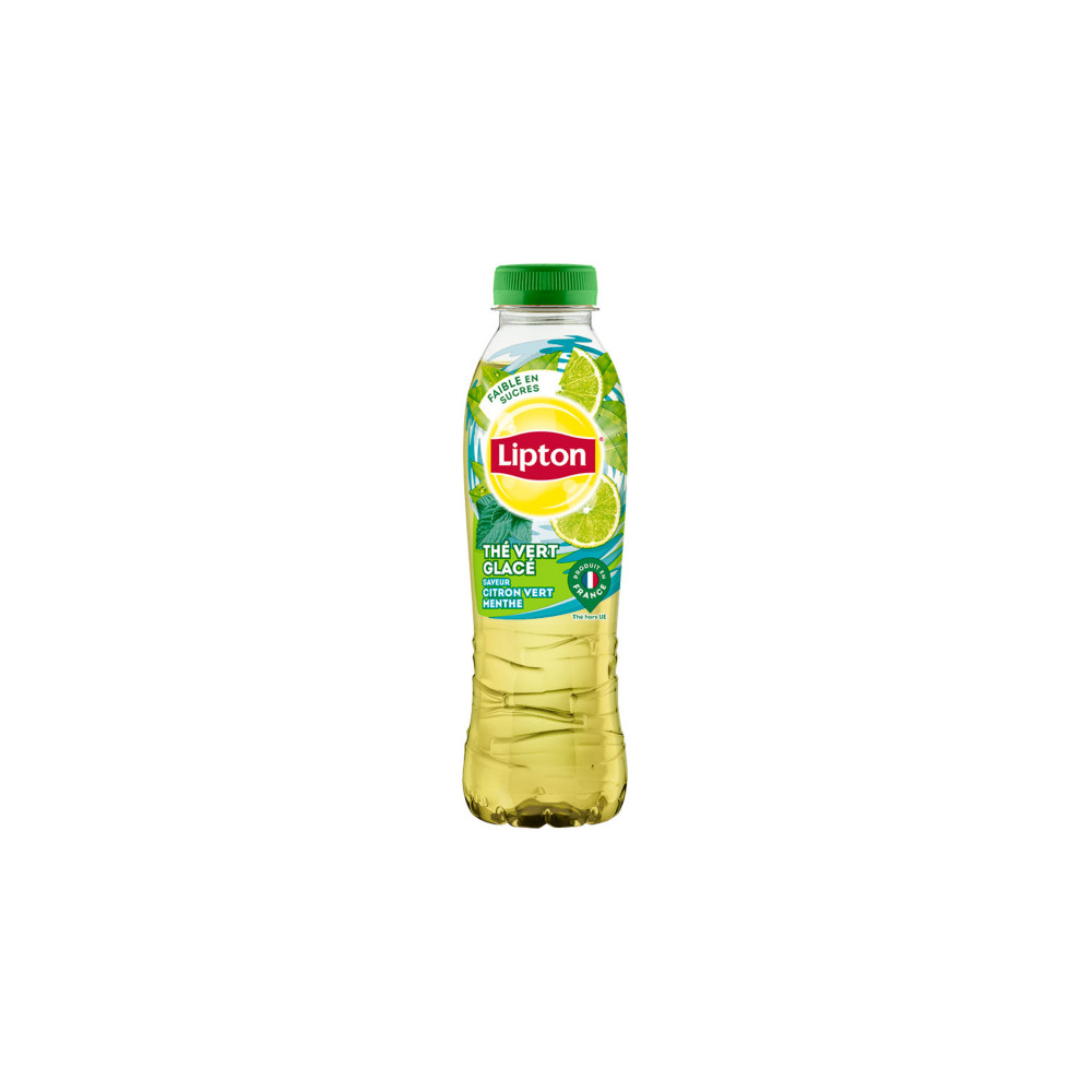 Lipton Green Ice Tea Boisson au th saveur Citron vert et menthe bouteille PET 50 cl - Lot de 12