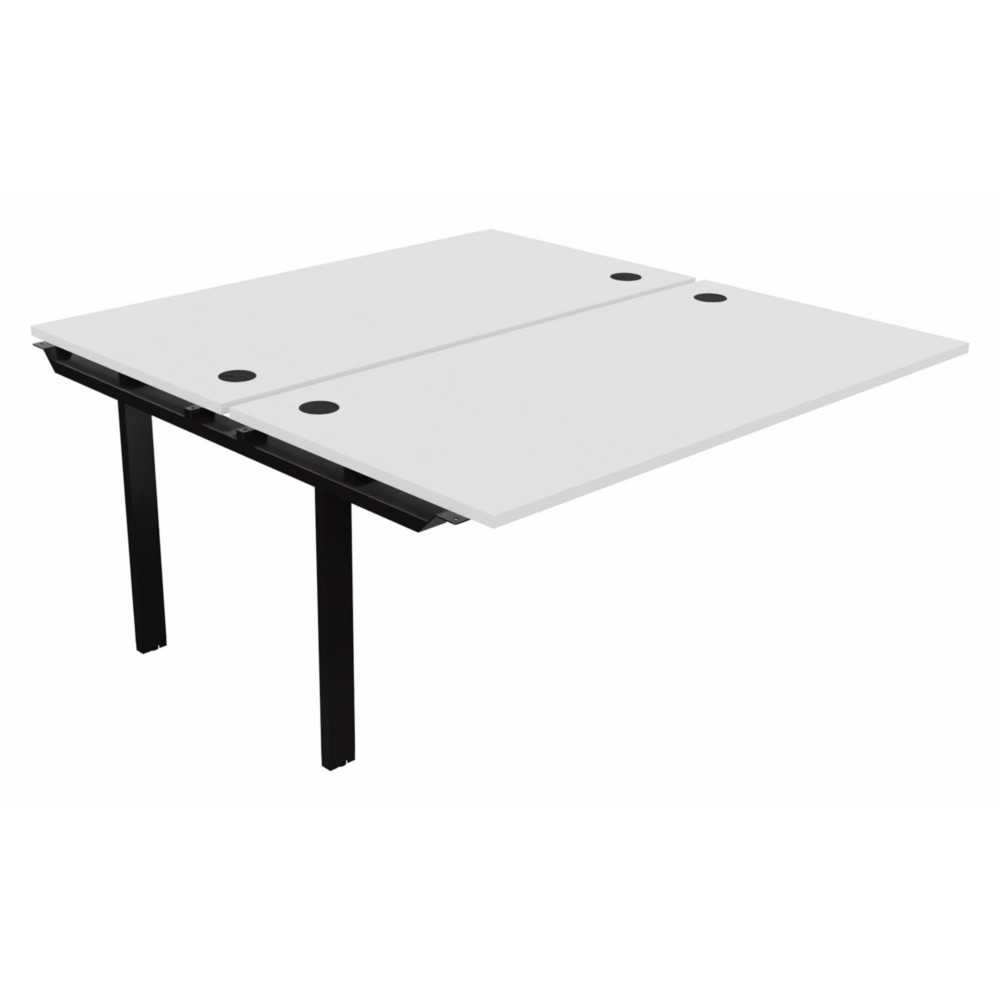 Module suivant pour ensemble 2 bureaux droits E-link - L.160 x P.163 cm - Plateau Blanc - Pieds Noir
