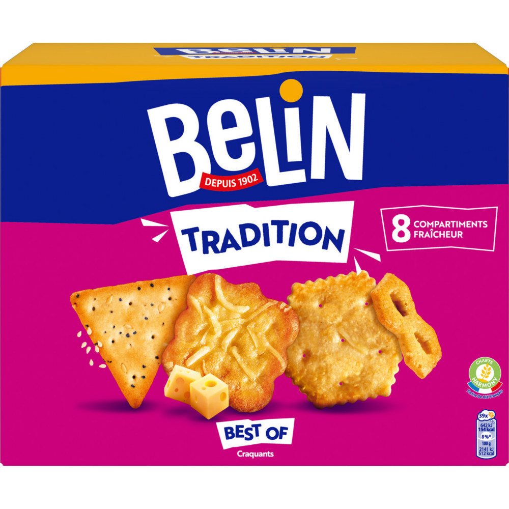 BELIN biscuits sals Tradition, 4 varits - Bote de 720 g