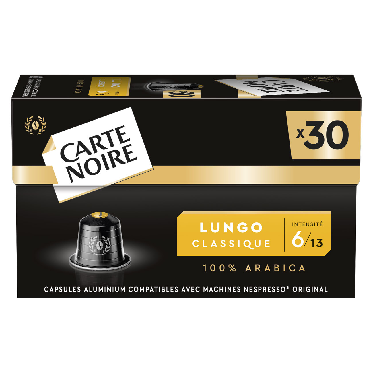 Café Capsules Lungo Classique N°6 Compatibles Nespresso Carte La Boîte De 30 Capsules - vue 3