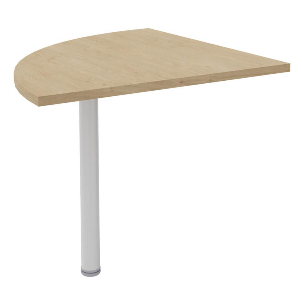 Angle de liaison 90 arrondi Axiome - Cts 80 cm - Plateau Chne - Pied Blanc