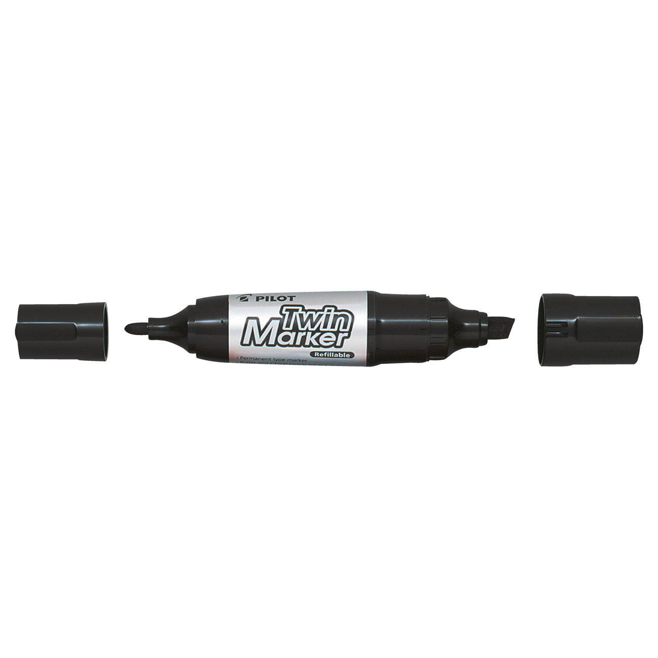 Pilot Twin Marker Jumbo Begreen - Double pointe : Ogive et biseautée - Noir