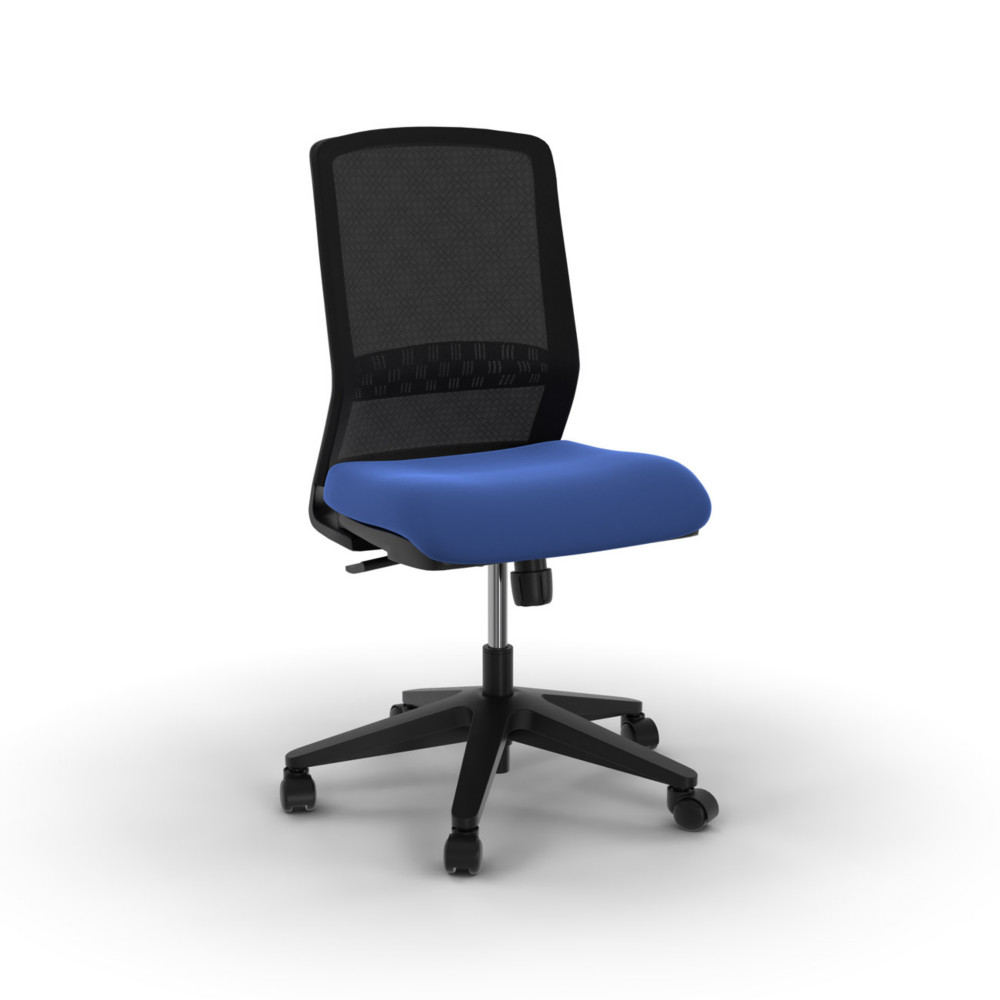 Sige de bureau Tekna Maille Noir Tissu Bleu Hauteur rglable - Dossier Roulettes