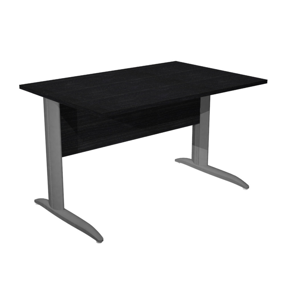 Bureau droit Pronto Mtal - L.120 x P.80 cm - Plateau Noir - Pieds L Anthracite