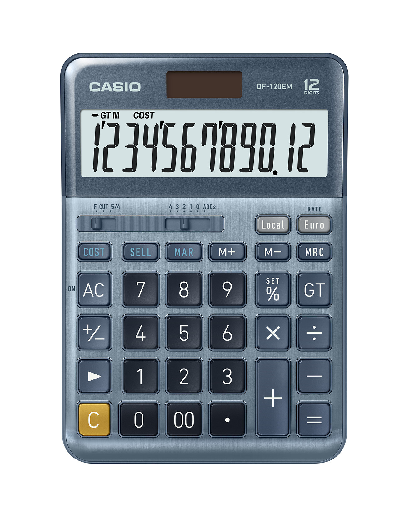 Casio Calculatrice de bureau DF-120EM solaire - 12 chiffres