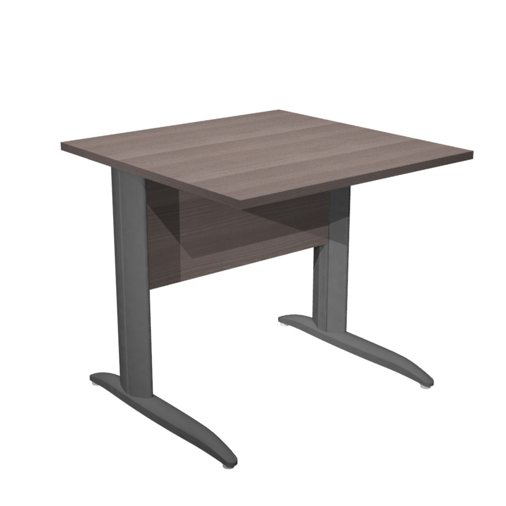 Bureau droit Pronto Mtal - L.80 x P.80 cm - Plateau Cendre - Pieds L Anthracite