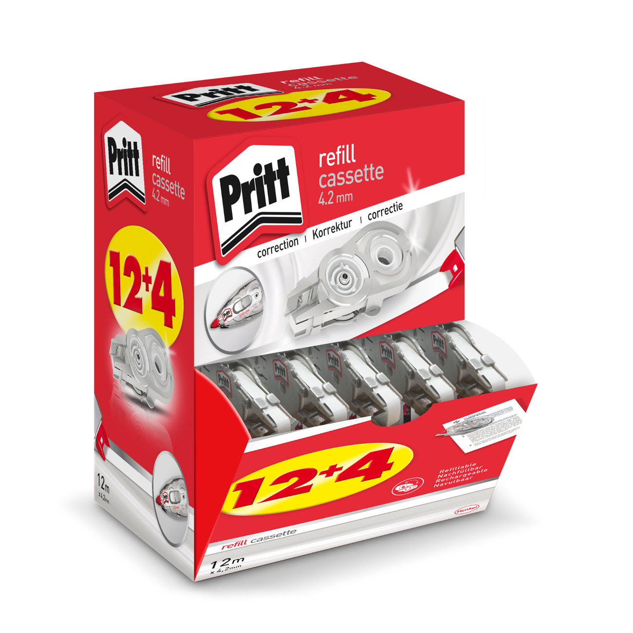 Pritt Recharge pour roller de correction rechargeable Flex 4 2 mm x 12 Lot de 12+4