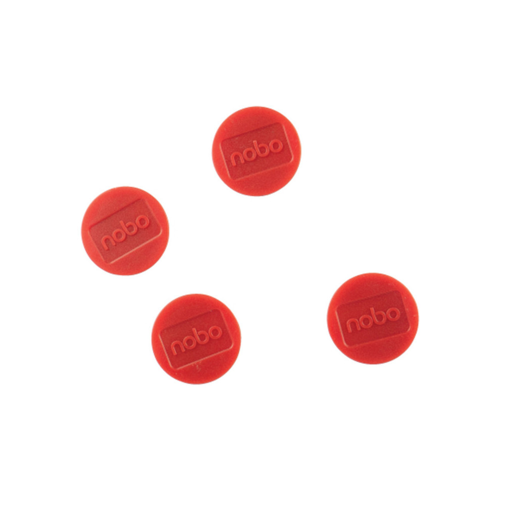 Nobo Aimant rond 30 mm - Rouge - Lot de 4