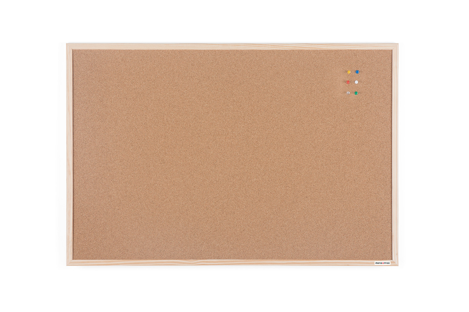 MONDOFFICE Tableau d'affichage en liège - 60 x 90 cm - Cadre bois