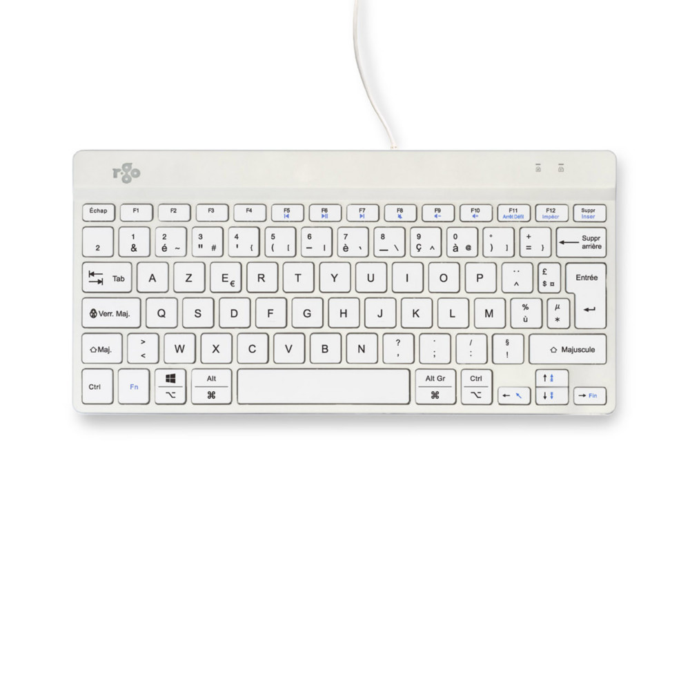 R-Go Tools Compact Break - Clavier ergonomique filaire USB-A transportable - Blanc