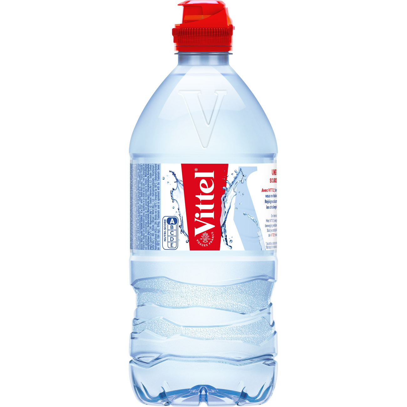 Vittel Eau minérale naturelle bouchon sport - Eau plate - Lot 15 bouteilles 75 cl