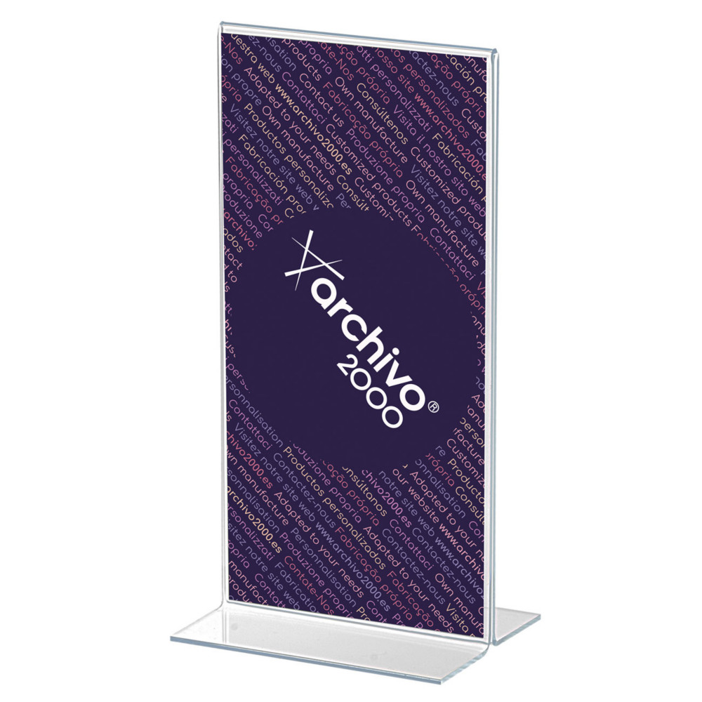 Archivo 2000 Prsentoir de document vertical double face format 1/3 de A4 - Transparent