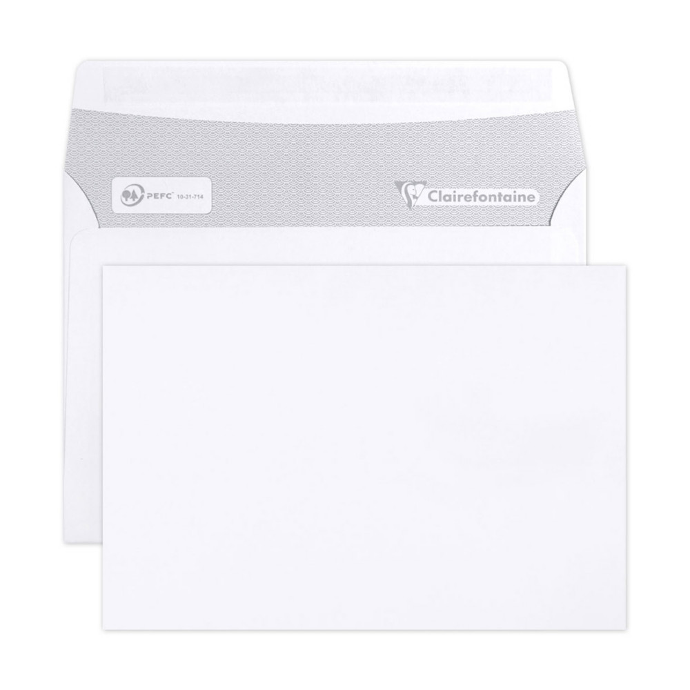 Clairalfa Enveloppe blanche C6 114 x 162 mm 80g sans fentre - autocollante bande protectrice - Lot de 500