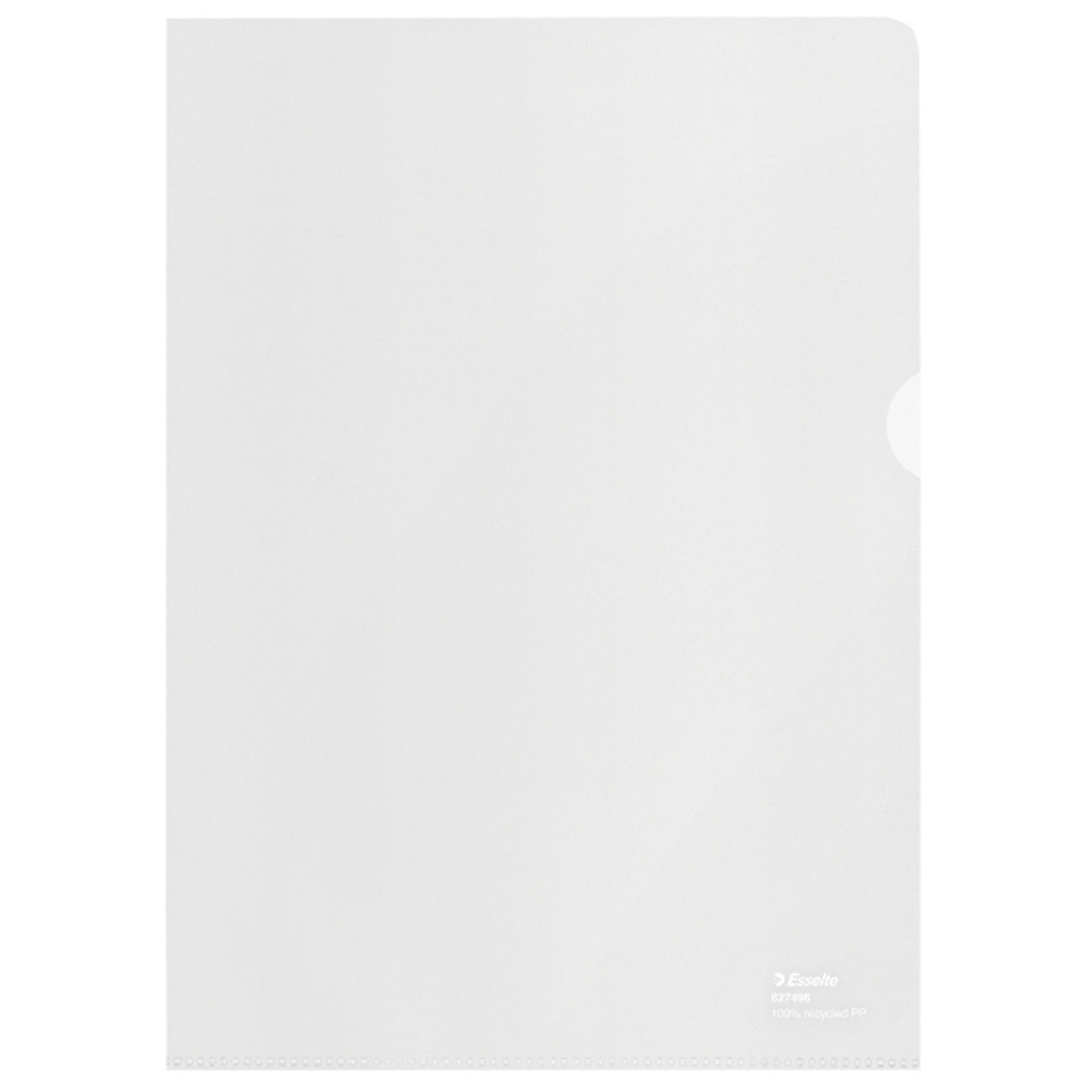 Esselte Pochette coin A4 en polypropylène recyclé grainé 100 microns incolore - Boîte de 100