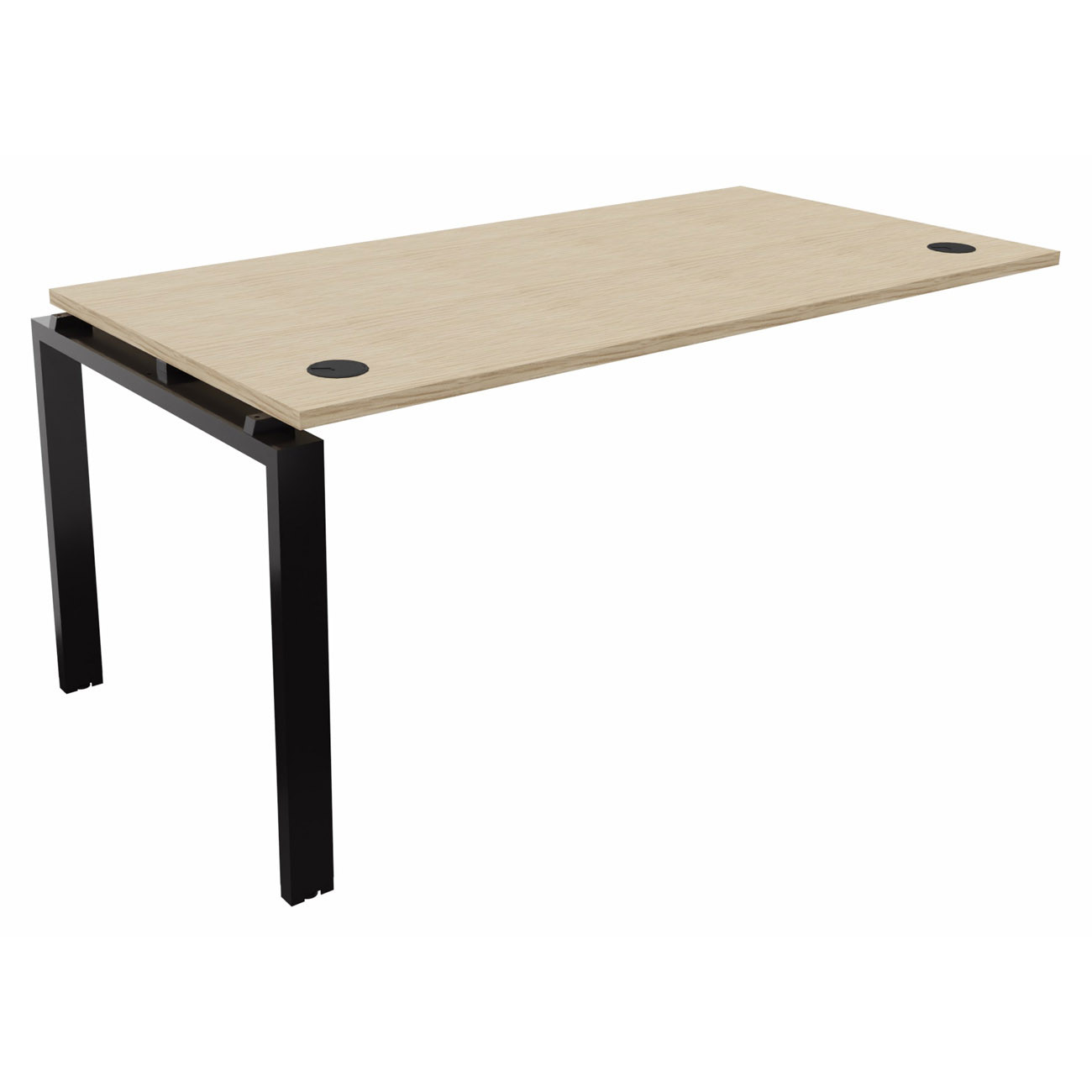 Bureau suivant E-link L.160 x P.80 cm - Plateau Chêne - Pieds Noir