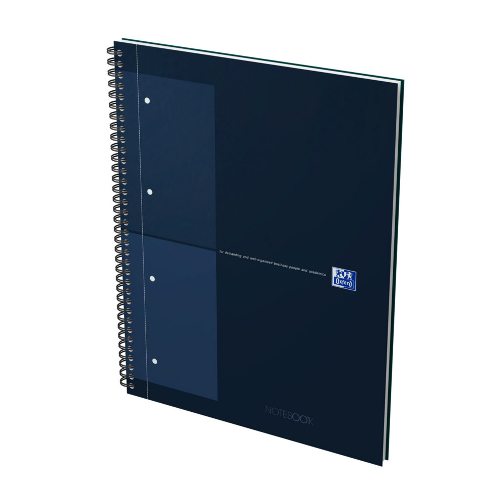 Oxford Cahier  spirale International Notebook 23 x 29,7 cm - Perfor 4 trous - Petits carreaux 5x5 - 160 pages - Ptrole