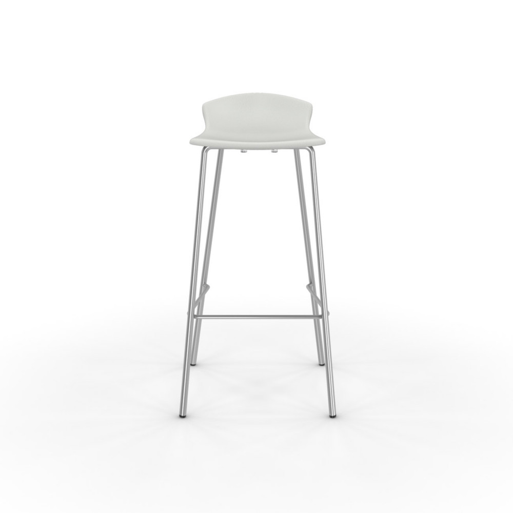 Tabouret haut de restauration Fingal -Assise polypropylne Blanc