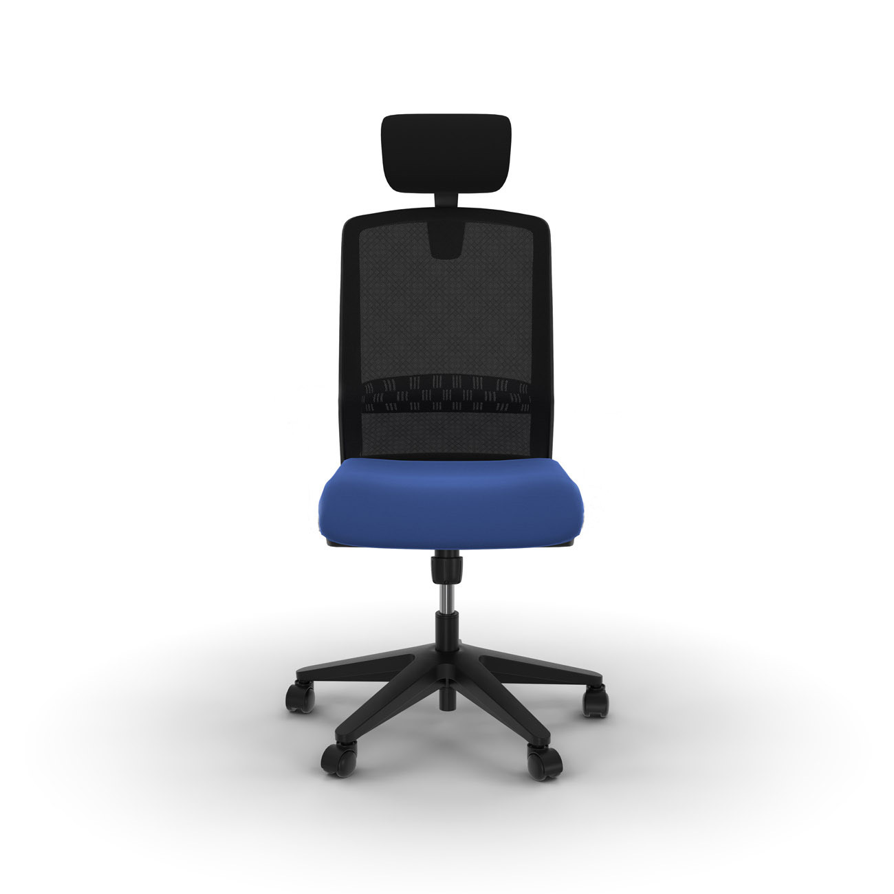 Siège Tekna avec têtière, résille / tissu bleu M1, 112 à 124 cm de hauteur