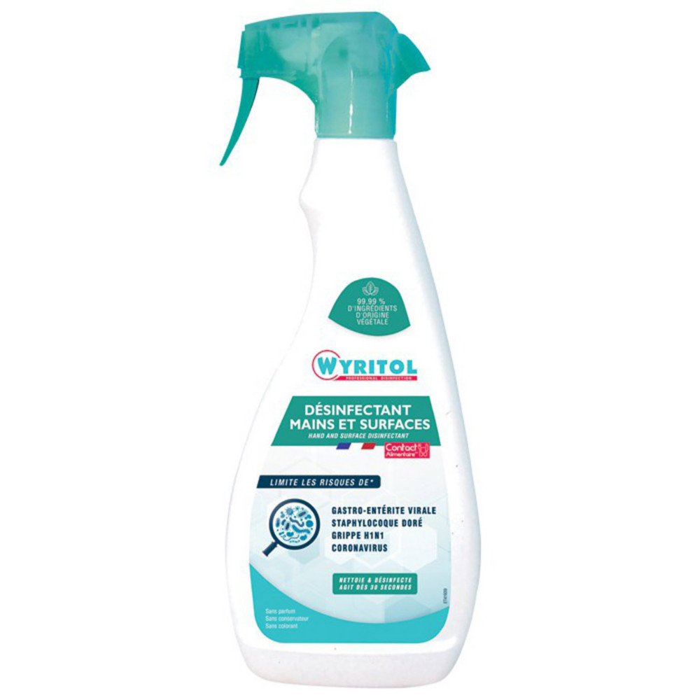 Wyritol Dsinfectant mains et surfaces - Spray 750 ml